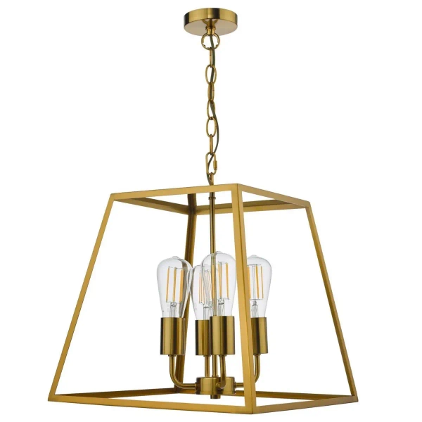 Łańcuchowa lampa wisząca Academy ACA8635 szklana metalowa mosiądz