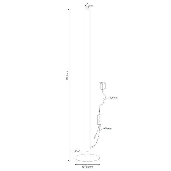 Stojąca lampa słupek Tendo R45711102 RL Light LED 11W RGB czarna