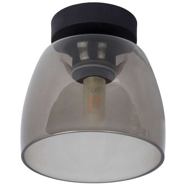 Loftowa LAMPA sufitowa TYLER  30164/01/30 Lucide łazienkowa OPRAWA szklana IP44 czarna przydymiona