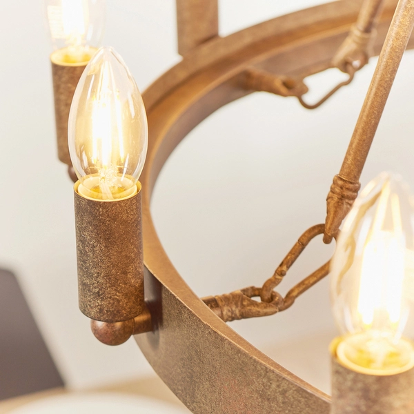 Lampa wisząca Chevalier 61026 Endon metal świecznikowa vintage brązowa