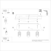 Potrójna lampa sufitowa KARBON SL.1543 regulowane tuby białe