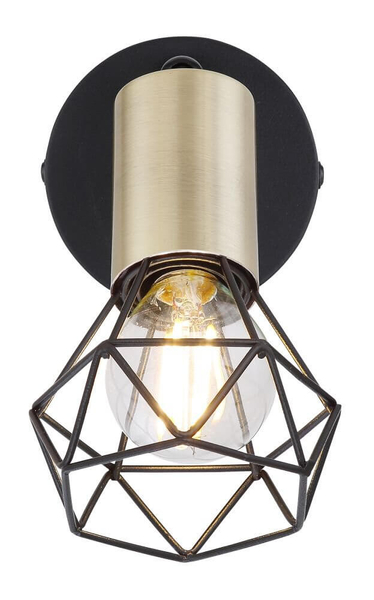 Ścienna lampa Xara 54802S-1AB włącznik czarny mosiądz