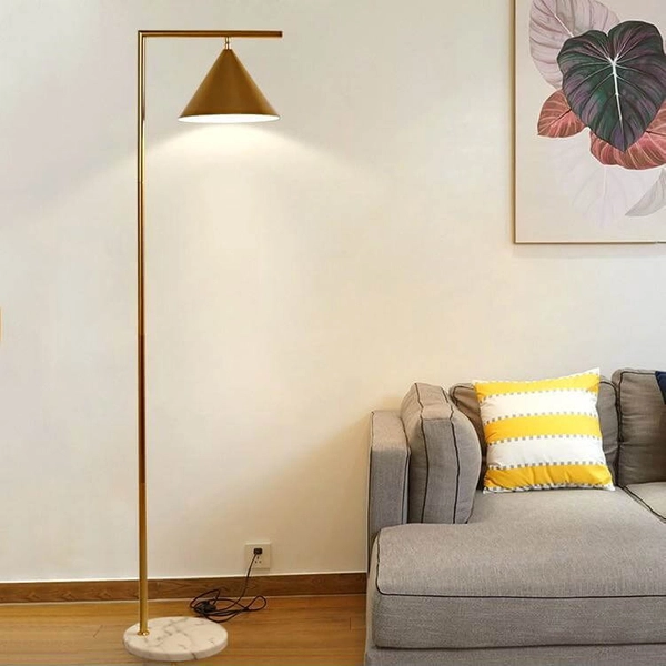 Stojąca lampa z marmurem Libro ABR-LPV-E27 Abruzzo regulowana złoty