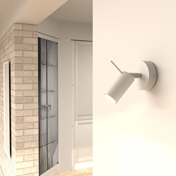 Loftowy reflektorek ścienny Preston do przedpokoju biały