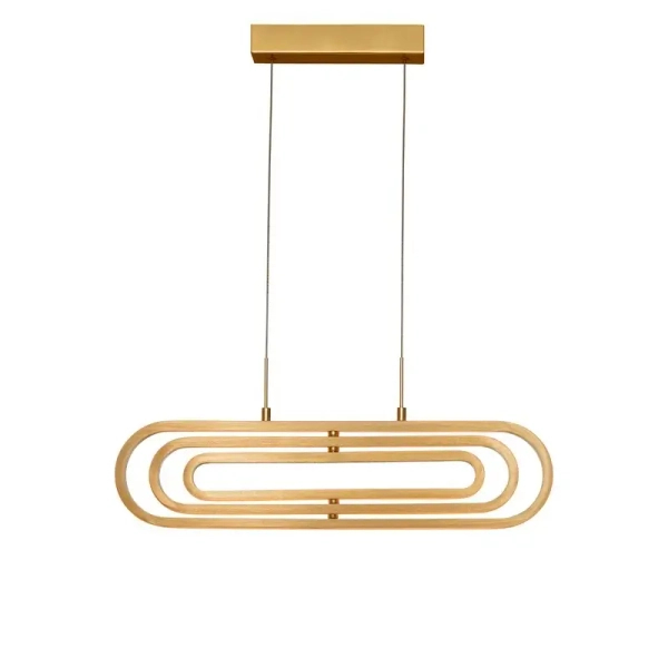 Modernistyczna LAMPA wisząca HOYO LE41399 Luces Exclusivas metalowa OPRAWA loftowy ZWIS LED 50W 3000K podużny złoty