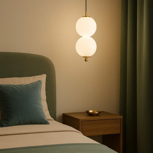 Wisząca lampa do sypialni Pontti LWKM2 LED 6W 3000K kule złoty