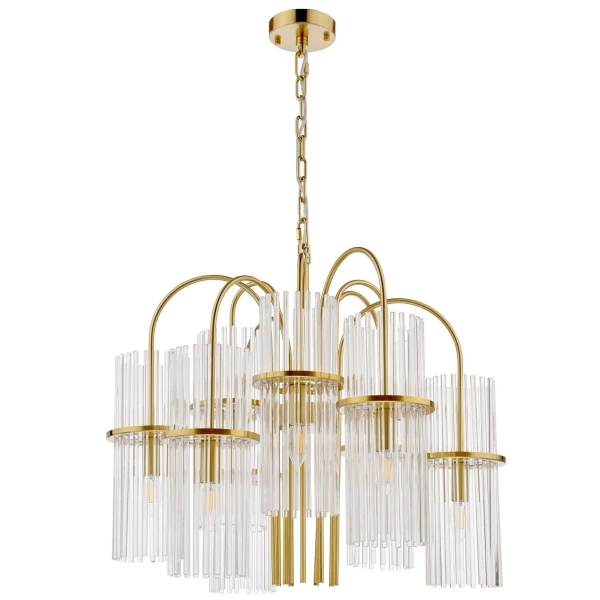 Kryształowy żyrandol Eniola ENI1335 do salonu regulowany mosiądz