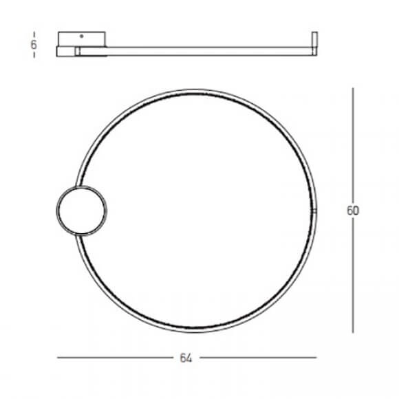 Ringowa sufitowa lampa 23096 LED 24W 3000K do jadalni złoty czarny