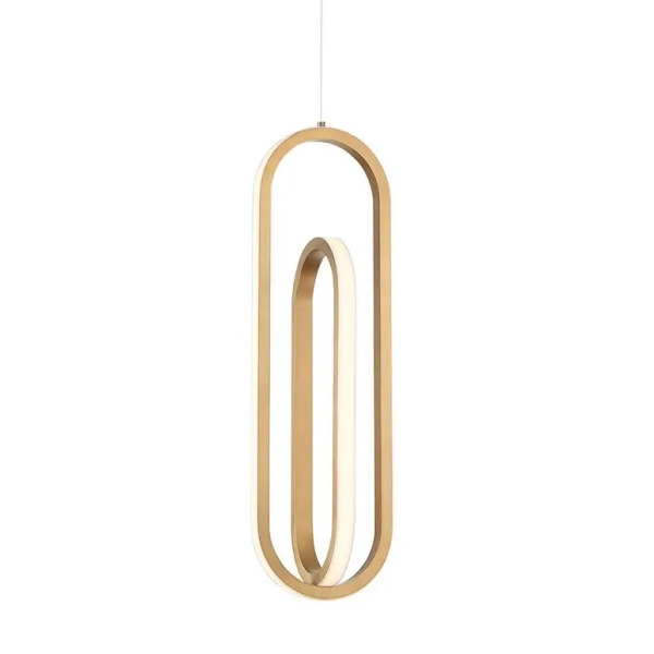 Owalna lampa wisząca Demark QN-DEMARK-1P-BG LED 28W 3000K do salonu złoty
