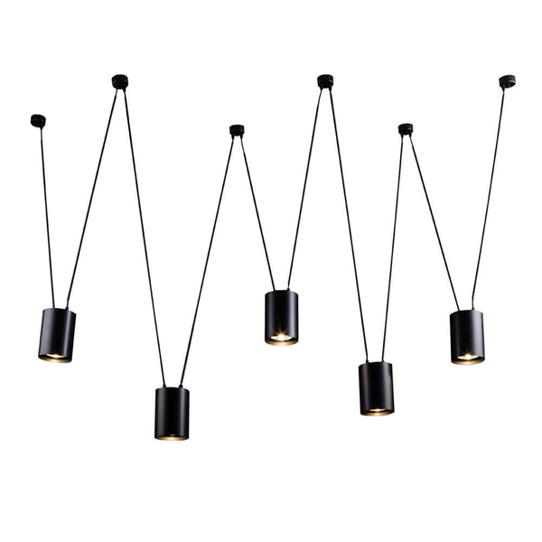 LAMPA wisząca VIWIN 9023 Shilo metalowa OPRAWA modernistyczny zwis tuby czarne