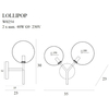 Kinkiet molekułowy LOLLIPOP W0254 Maxlight podwójny szkło mosiężny