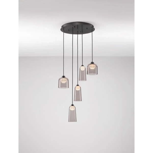 Szklana sufitowa lampa TAVENCO LE45214 LED 24W 3000K czarna różowa