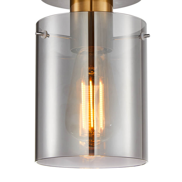 Sufitowa lampa szklana tuba Sardo SPL-5581-1SC-BRO-SG Italux czarny mosiądz