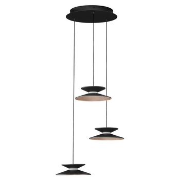 Kaskadowa lampa wisząca GUANAY LE44742 LED 14W 3000K czarna złota