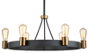 Wisząca lampa półplafon QN-SILAS-6P-DZ czarny złoty