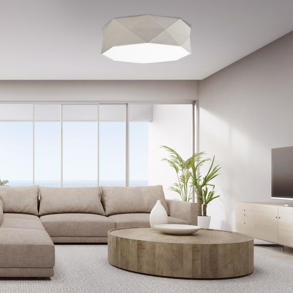 Geometryczny plafon ekologiczny Kantoor 6195 TK Lighting szara beżowa