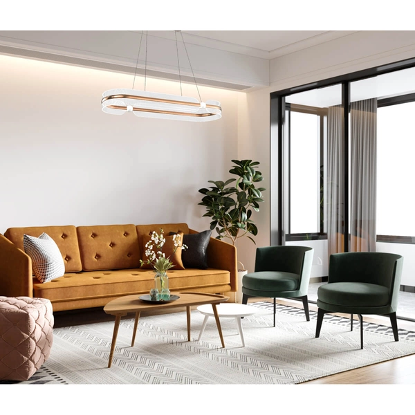 Lampa wisząca Sopla PND-63728-56W-3K-GD Italux LED 56W 3000K złota biała