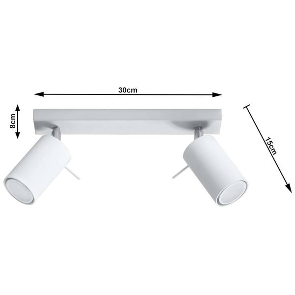 Spot LAMPA sufitowa SL.0088 regulowana OPRAWA reflektorowa listwa metalowa biała