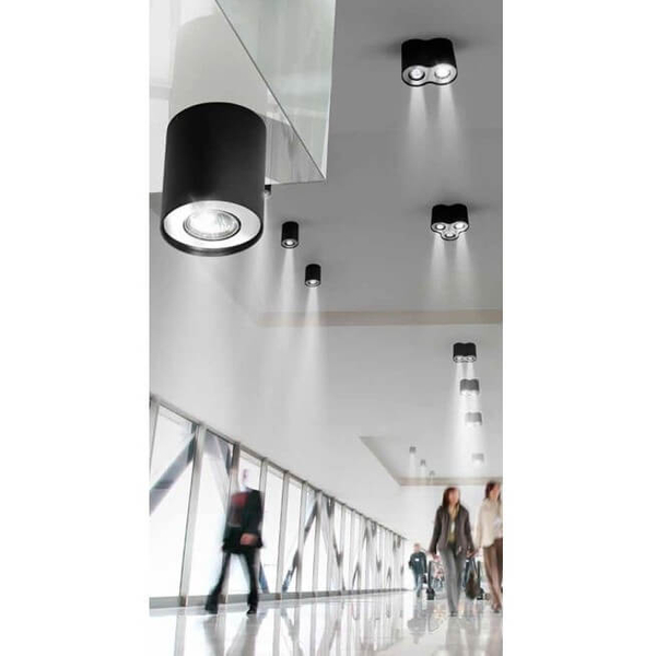 Sufitowa lampa sypialniana Neos nad łóżko czarna chrom