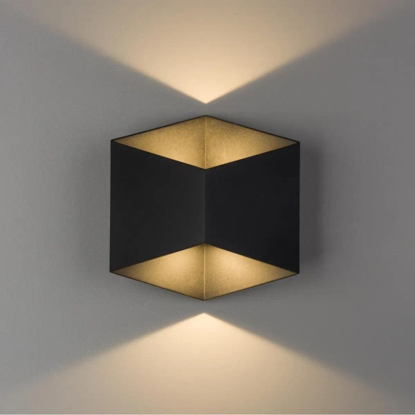 Kinkiet LAMPA loft TRIANGLES LED 8142 Nowodvorski metalowa OPRAWA geometryczna LED 10W 3000K elewacyjna IP54 czarna