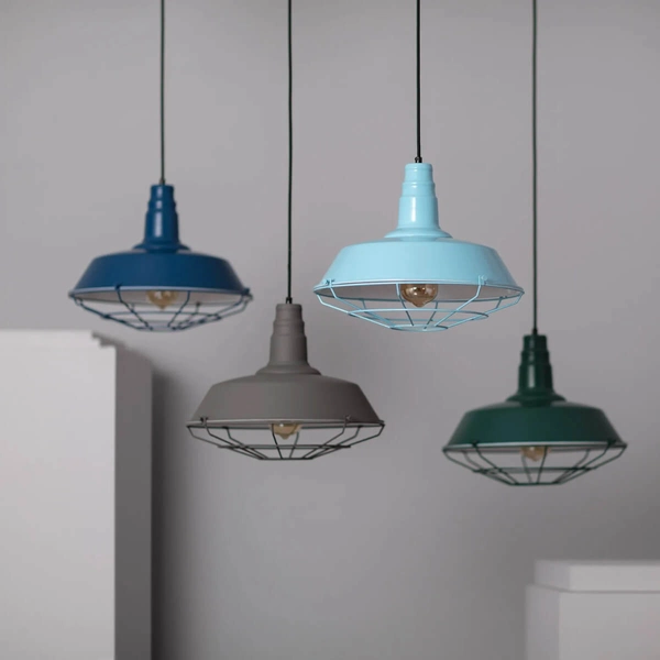 Skracana lampa wisząca Retro ABR-RRP-B-E27 Abruzzo metal błękitny