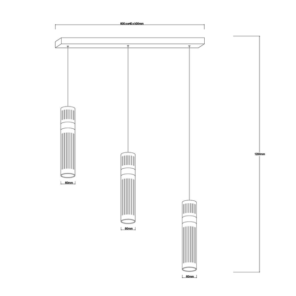 Zwisająca lampa Ambiente LP-1510/3L GD LED 18W 3000-6000K na listwie złota