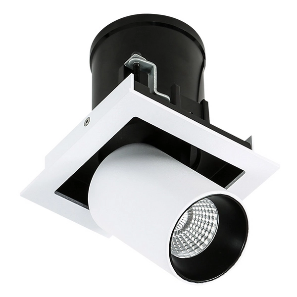 LAMPA sufitowa MERCANTA GL71171/1-2W 4000K WH+BL Italux regulowana OPRAWA LED 12W oczko wpust metalowy biały