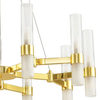 Salonowa lampa wisząca Candela DN1505-10 gold Step mleczne tuby złote