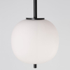 Kulista lampa wisząca Marc LE42721 czarna ze szkła nad wyspę do kuchni