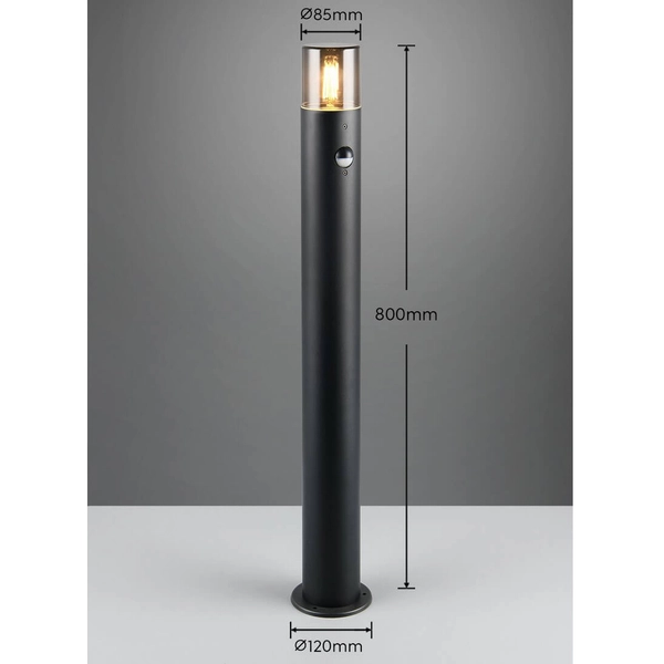 Słupek z czujnikiem ruchu do ogrodu Hoosic 422260132 IP44 czarny