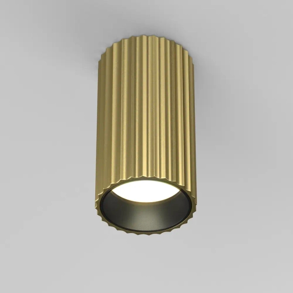Plafon tubka podłużna ryflowana Calipso C106CL-01-GU10-BS mosiądz