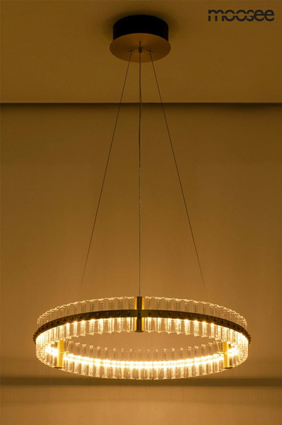 Wisząca lampa Saturnus MSE010100167 z kryształami złota