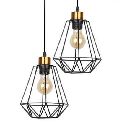 Wisząca lampa loftowa Primo 34-00309 Candellux druciaki czarne złote