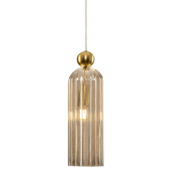 Lampa wisząca z kloszem Antic MOD302PL-01CG koniakowa złota