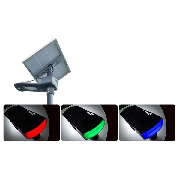 Latarnia uliczna solarna INB-G03-20W Greenie LED 20W RGB czujnik PIR szary