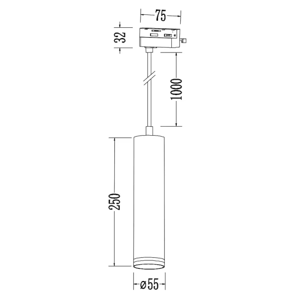 Szynowa lampa wisząca 1-fazowa Pipe Ring Track ML2078 tubka biały