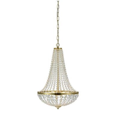 Kryształowa lampa wisząca Granso 106119 do jadalni crystal złota
