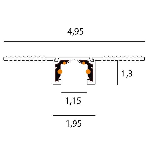 Szynoprzewód magnetyczny wpuszczany MAX NT0001 1m podtynkowy czarny