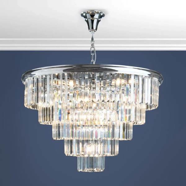 Kryształowa lampa wisząca Eulalia EUL1250 glamour kryształki chrom