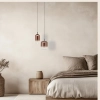 Owalna ledowa zwisająca lampa 23216 LED 12W 3000K szklana miedziana czarna