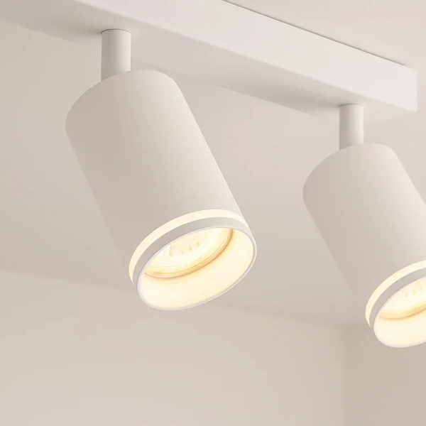 Trójpunktowa lampa przysufitowa Pipe Ring Spot ML2072 na belce biały