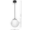 Loftowa LAMPA wisząca SPARTA MLP6495 Milagro okrągła OPRAWA szklany ZWIS kula ball biała złota