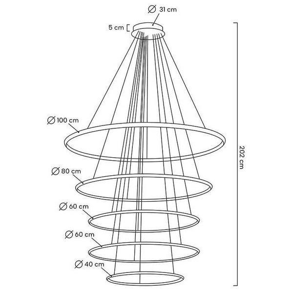Pierścieniowa lampa wisząca Ring Slim MSE1501100163 Moosee LED 105W 3000K z pilotem złota