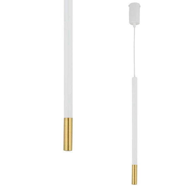 LAMPA wisząca SOPEL DUE 33236 Sigma modernistyczna OPRAWA metalowa ZWIS sopel tuba biała złota