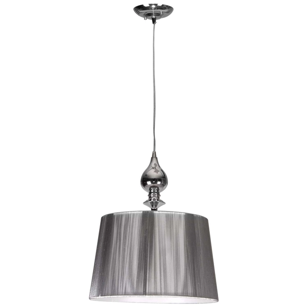 Klasyczna lampa wisząca GILLENIA 31-07155 abażurowa zwis okrągły srebrny