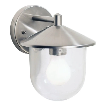 Zewnętrzna lampa ścienna Poole POO1544 owalny szklany IP44 srebrny