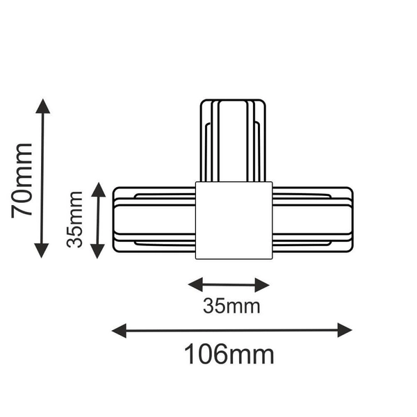Szynowy łącznik typu T 1-fazowy 6308 BROSline metalowy czarny
