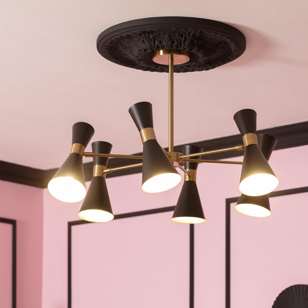Wielopunktowa lampa sufitowa Libre ABR-LWS-6XE27 Abruzzo czarny złoty
