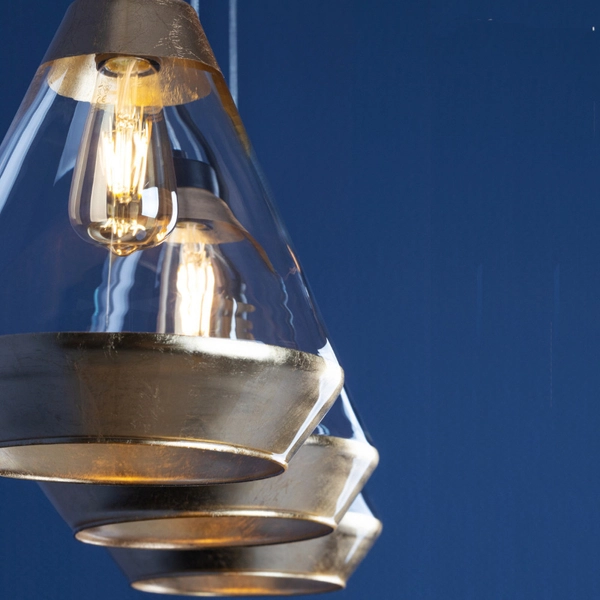 Loftowa lampa wisząca MISTRAL 15820104 szklany zwis złoty przezroczysty