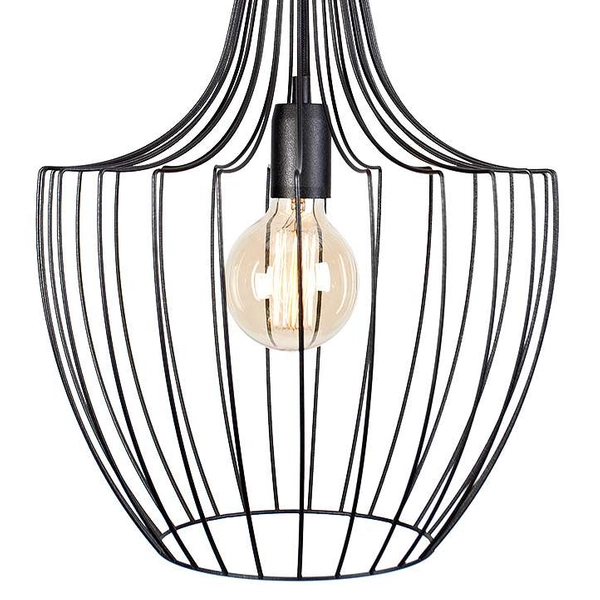 LAMPA wisząca LUKSOR S 8851 Nowodvorski industrialna OPRAWA metalowy ZWIS druciany czarny